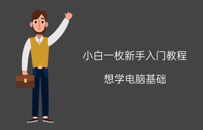 小白一枚新手入门教程 想学电脑基础，应该先学什么？